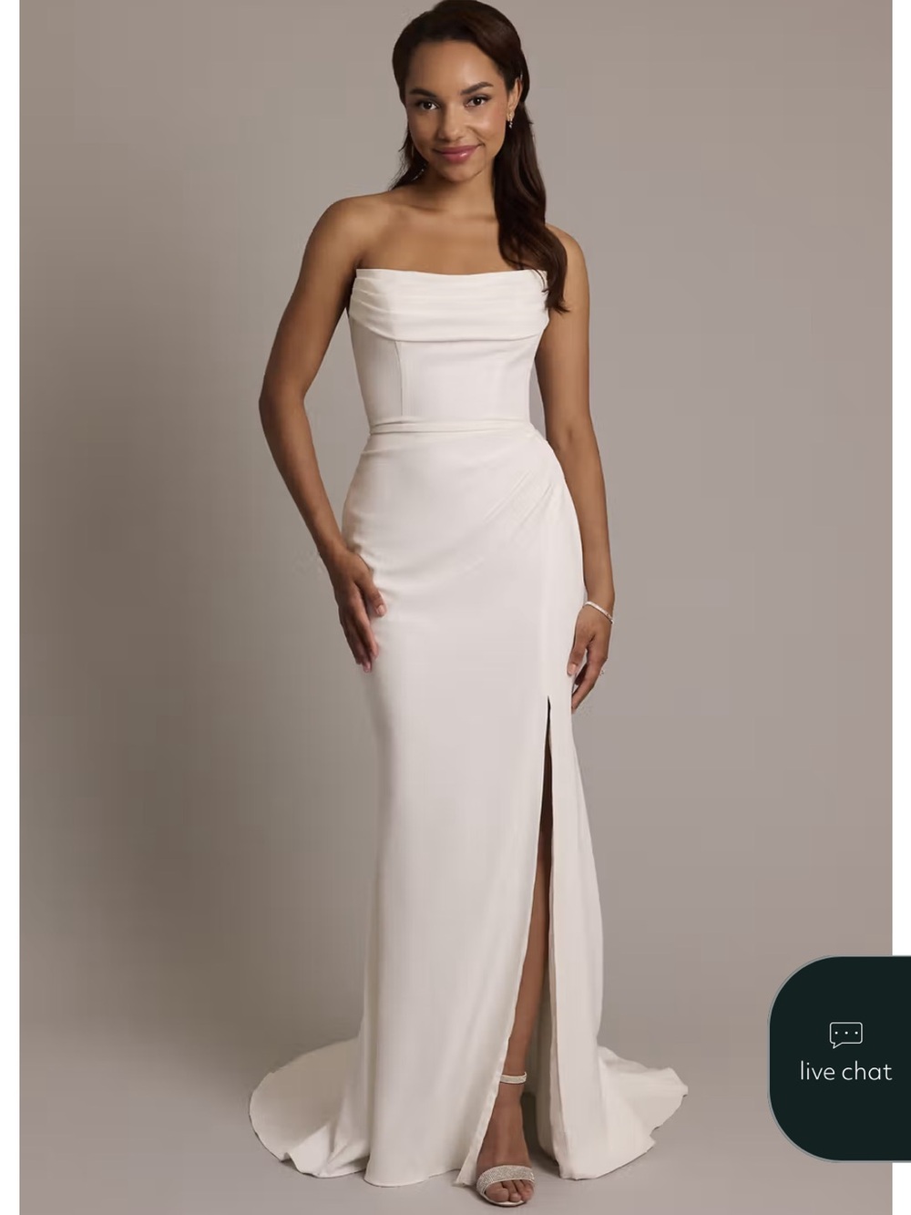 NWT Stretch Crepe Sculpted Cowl Sheath Wedding Dress